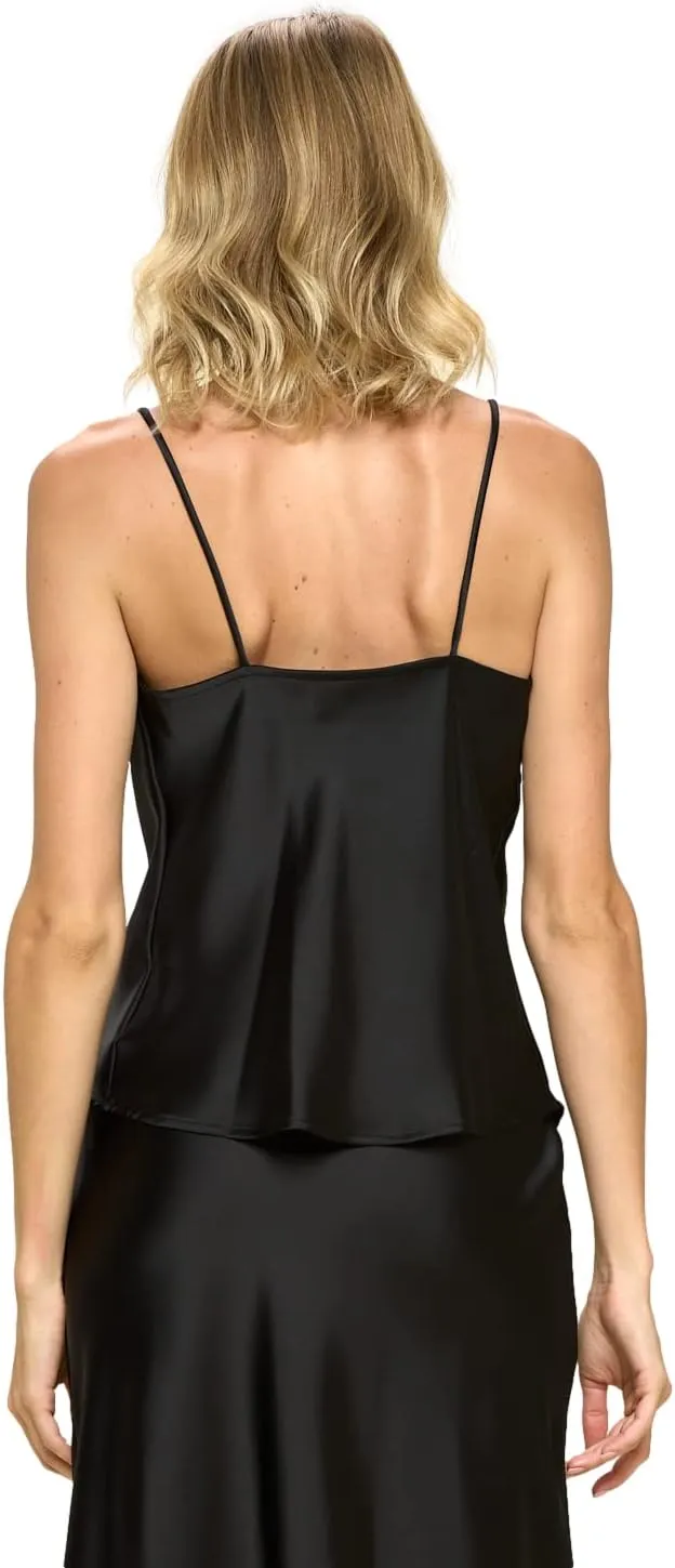 RENEEC. Women's Silky Satin Sleeveless Soft Spaghetti Strap Camisole Top - Made in USA