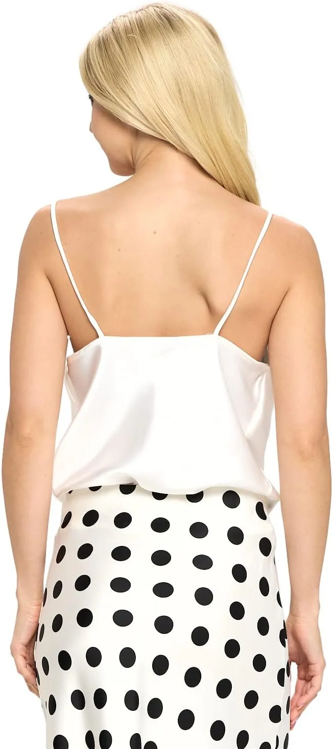 RENEEC. Women's Silky Satin Sleeveless Soft Spaghetti Strap Camisole Top - Made in USA