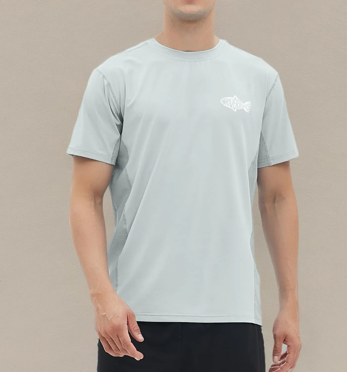 Riverruns Fishing T-Shirt Mens UPF 50  Sun Protection Fishing Shirt Short Sleeve Performance Tee