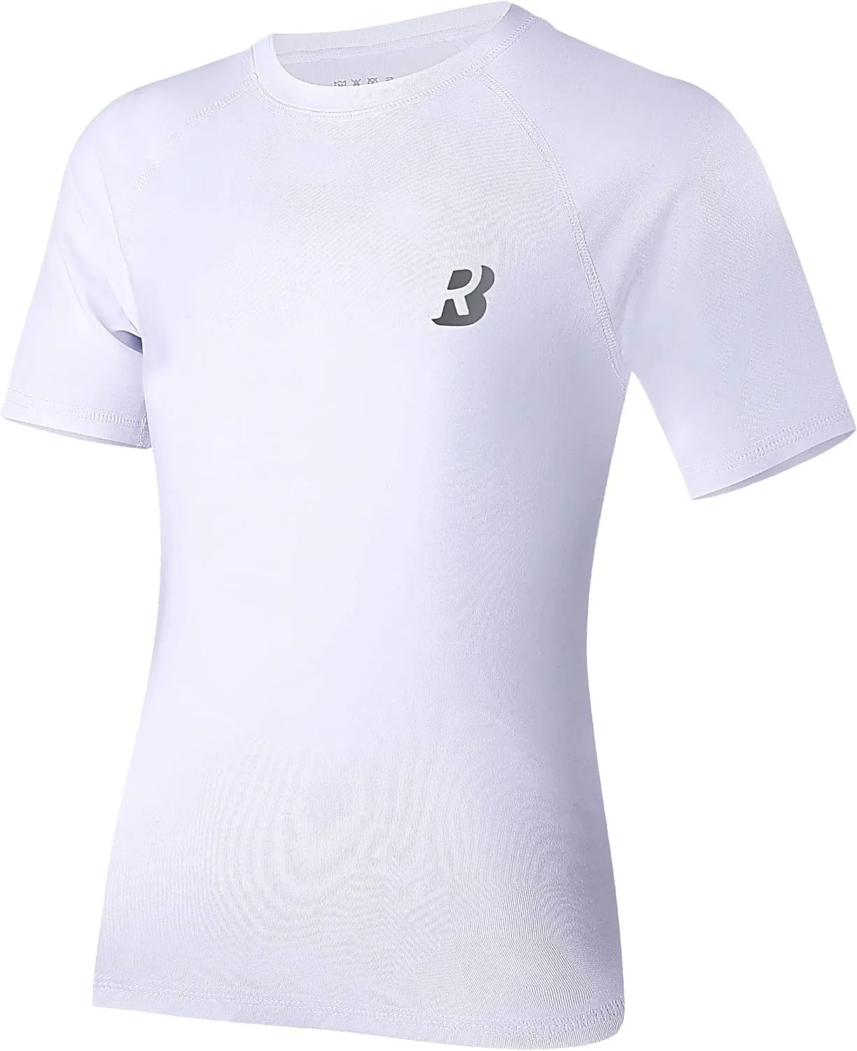 Roadbox Boys Youth Compression Shirt - Short Sleeve Undershirt for Kids Quick Dry Athletic Baseball T-Shirt Base Layer
