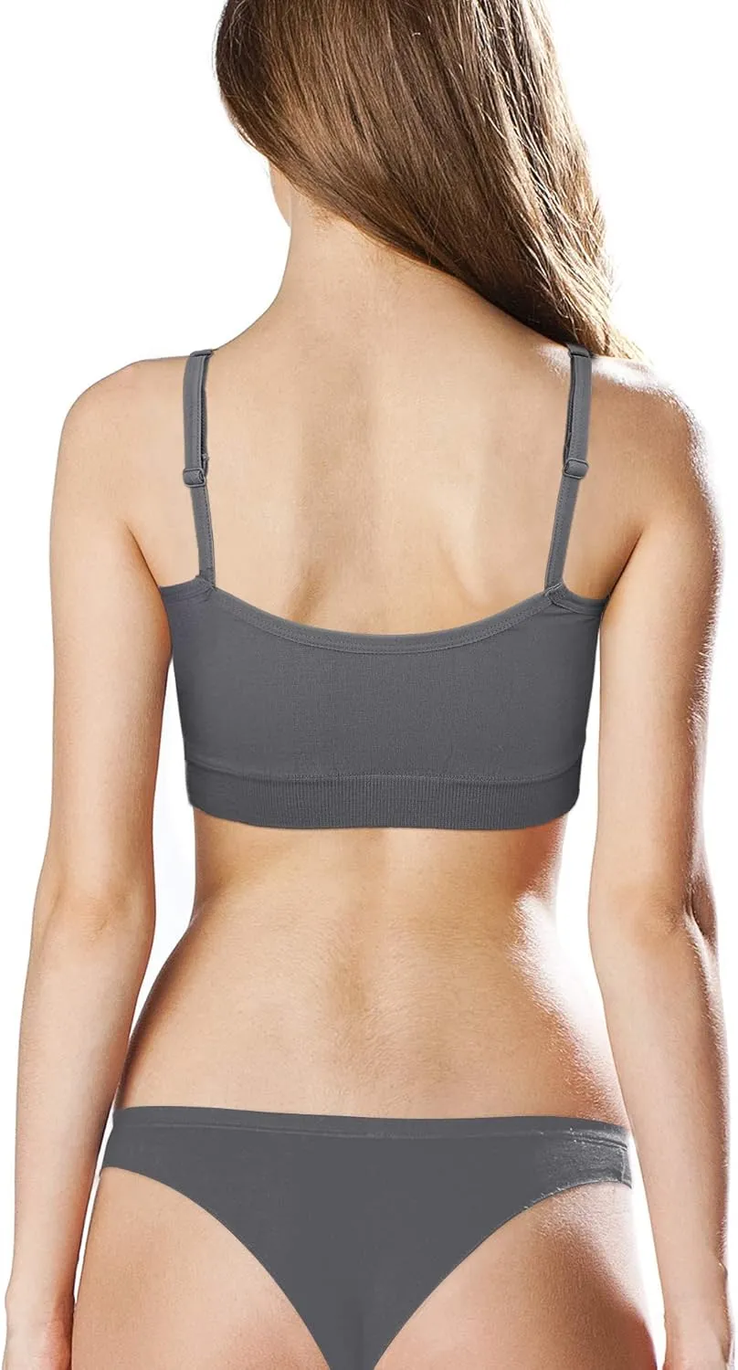 SATINIOR 4 Pieces Bralette Neck Cami Bra Wireless Tank Top Sports Bra for Women