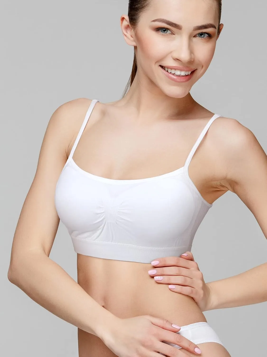 SATINIOR 4 Pieces Bralette Neck Cami Bra Wireless Tank Top Sports Bra for Women