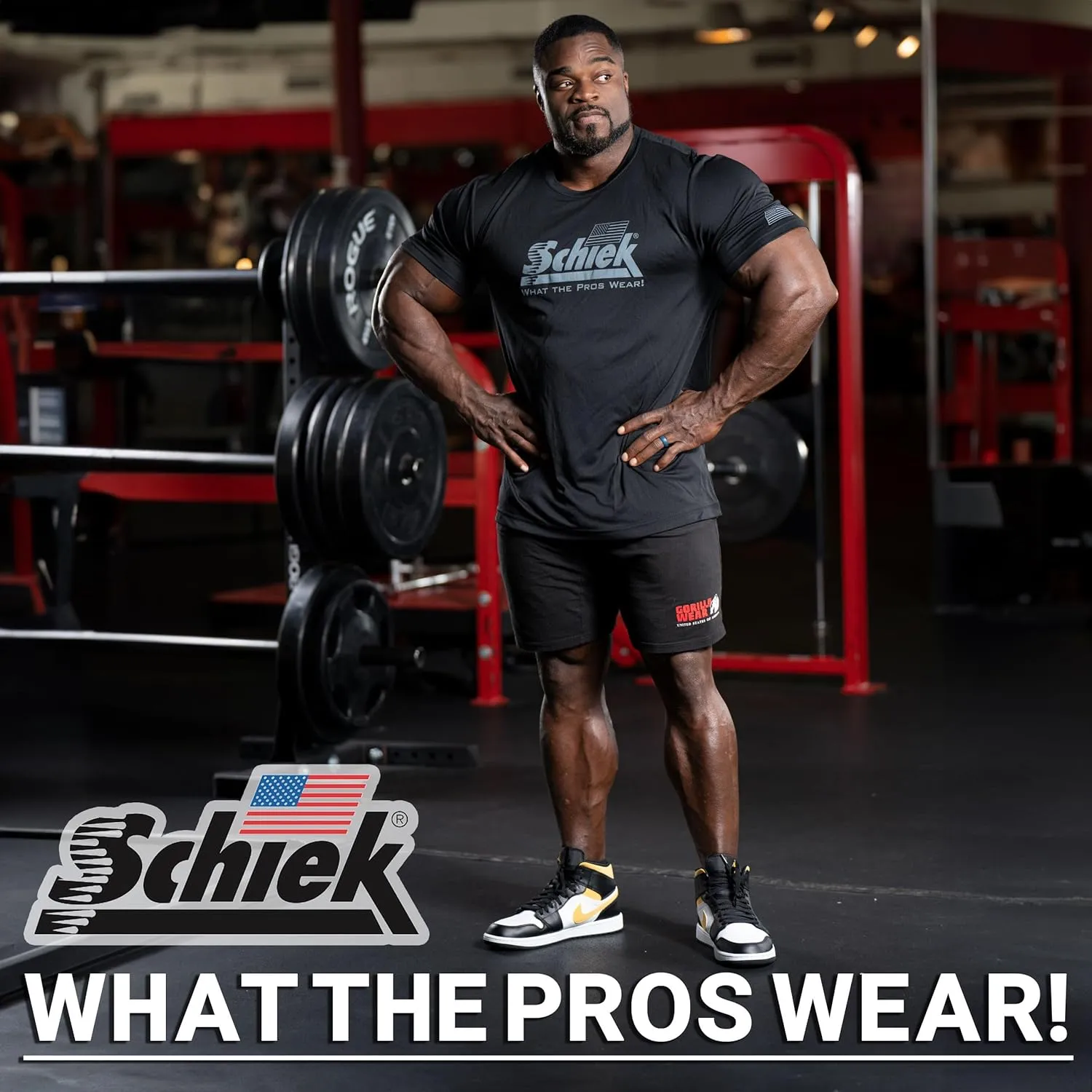 Schiek Sports Poly HD T-Shirt - Quick Dry Polyester Gym Workout T-Shirt - High Performance