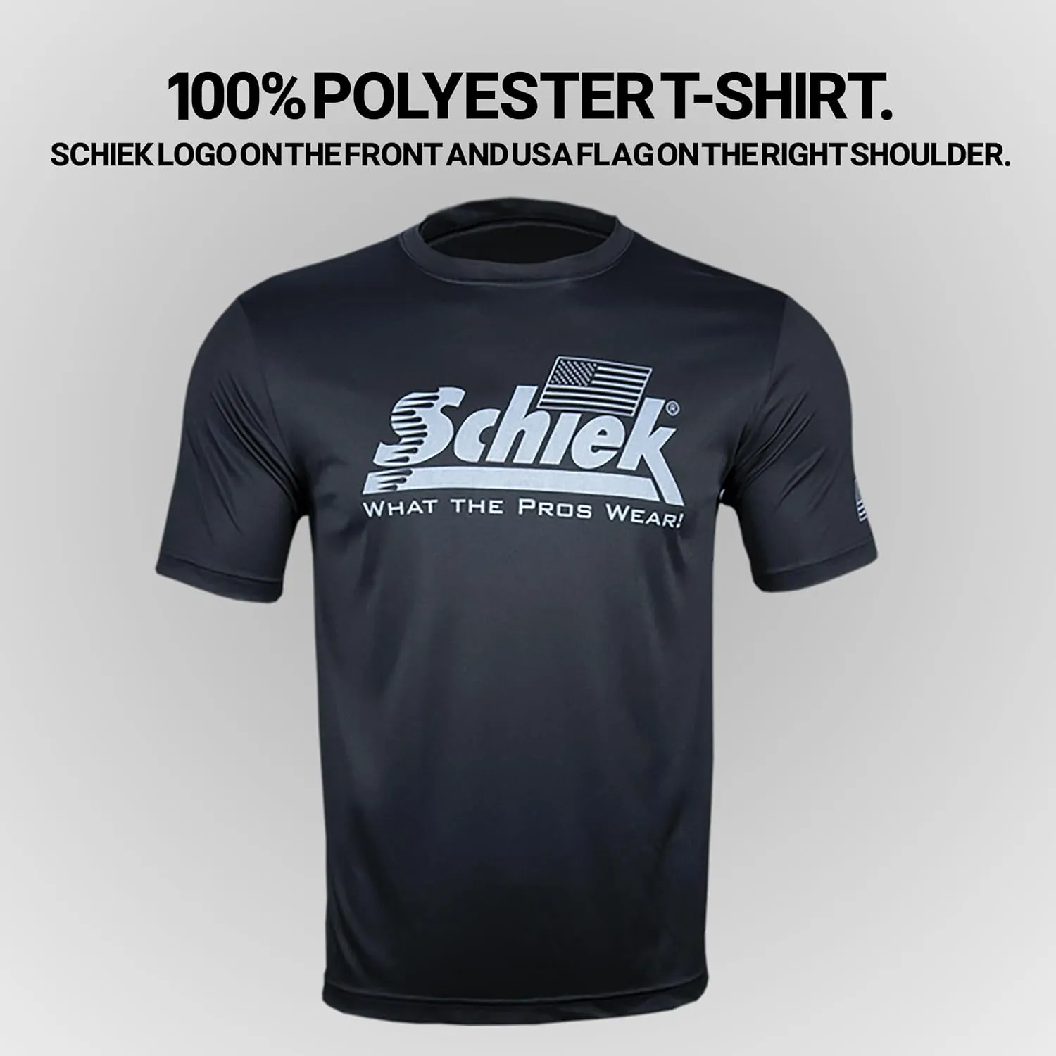 Schiek Sports Poly HD T-Shirt - Quick Dry Polyester Gym Workout T-Shirt - High Performance