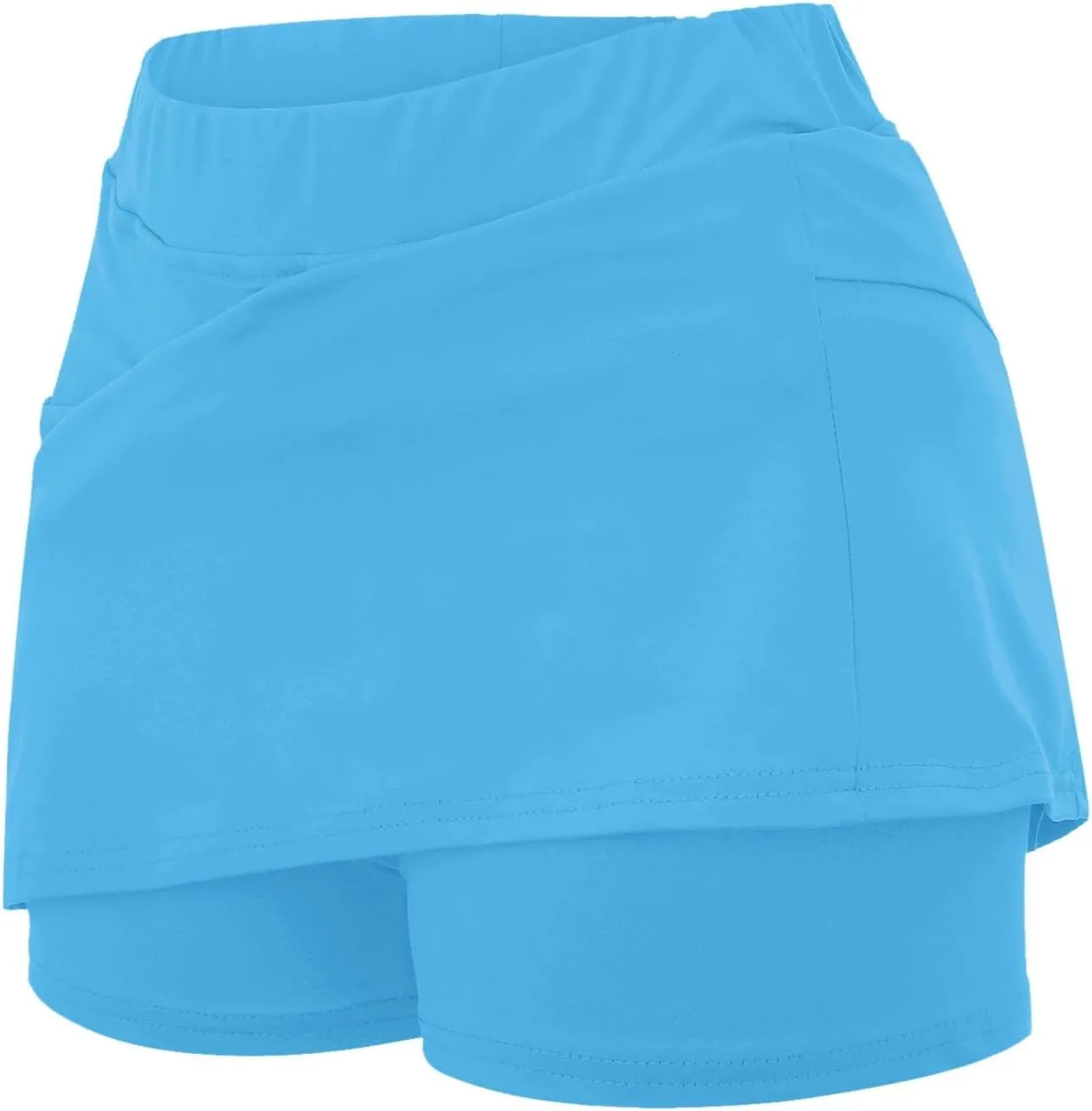 Skorts for Women Dressy Casual Plus Size High Waist Skirt Shorts Underneath Tummy Control Tennis Skorts with Pockets