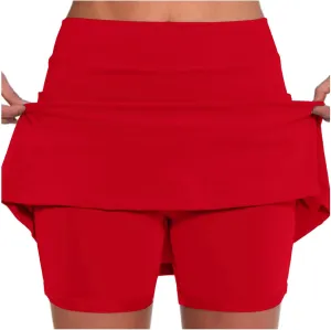 Skorts for Women with Pockets High Waist Tummy Control Womens Yoga Shorts Dressy Casual Plus Size Athletic Tennis Mini Skirts