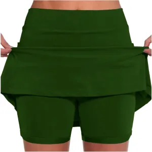Skorts for Women with Pockets High Waist Tummy Control Womens Yoga Shorts Dressy Casual Plus Size Athletic Tennis Mini Skirts