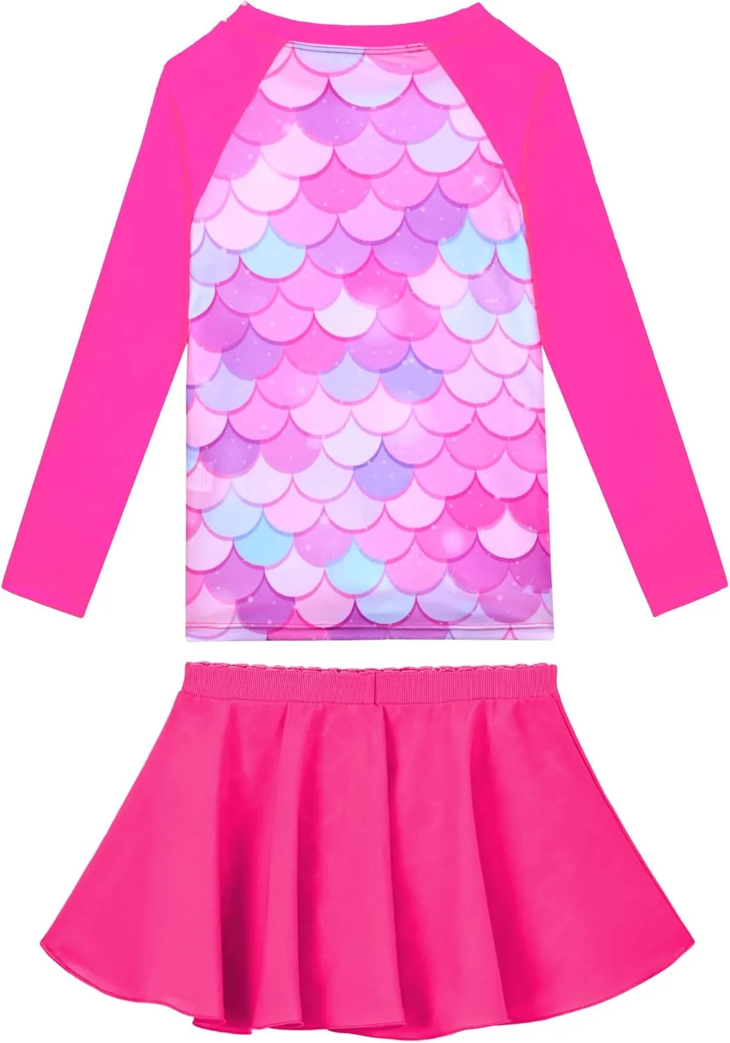 Snowheart Girls Rash Guard Swimsuit Set Long Sleeve Bathing Suit Two Piece 3-12 Years