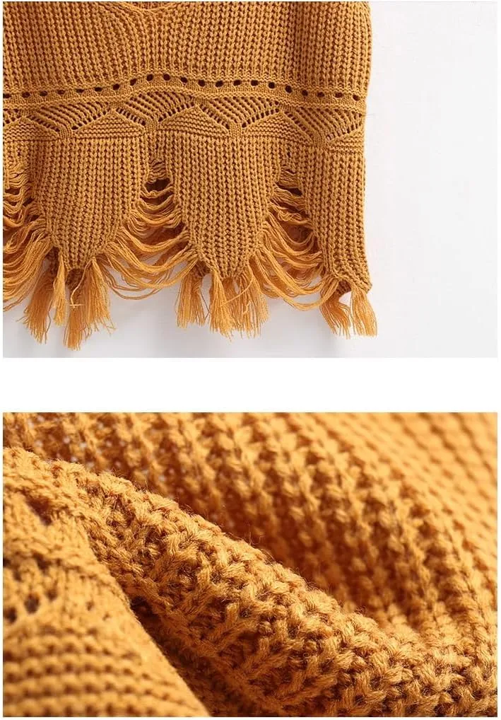 Spring Striped Tassel Camisole Womens Vneck Short Knitted top Vest