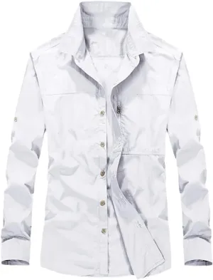 Spring Summer Quick Dry Long Sleeve Cargo Shirt Men's Large Size Outdoor Hiking Sports Tactical Shirt Military Tops Male