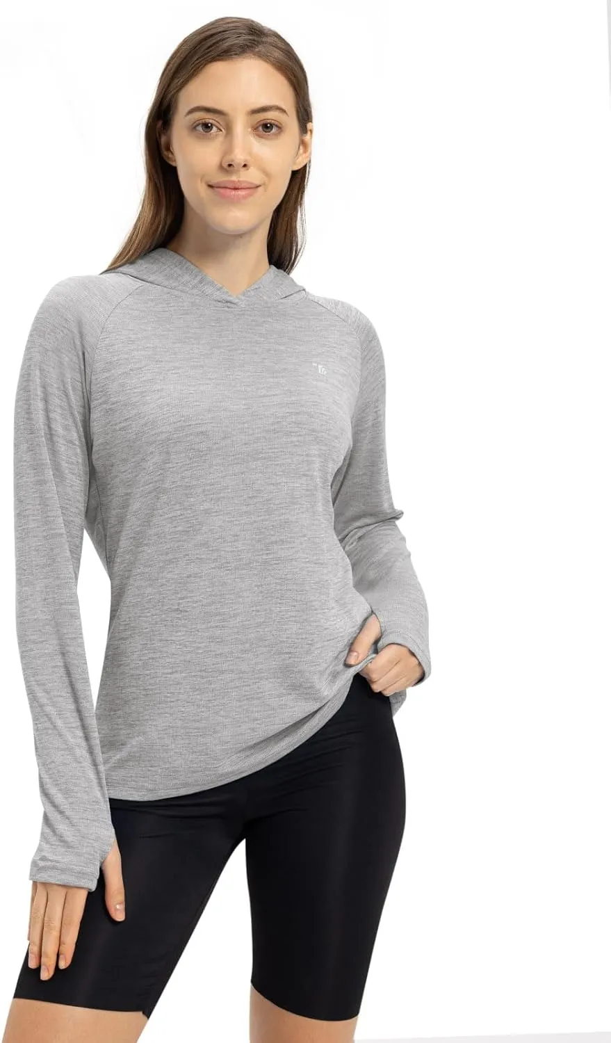 TBMPOY Womens UPF 50  Sun Protection Hoodie Shirt Long Sleeve Fishing Hiking Outdoor UV Shirt Lightweight