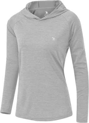 TBMPOY Womens UPF 50  Sun Protection Hoodie Shirt Long Sleeve Fishing Hiking Outdoor UV Shirt Lightweight