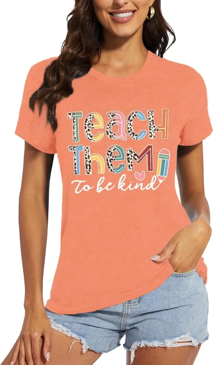 Teacher Shirts for Women Teach Teaching Tshirt Teacher Life Tee Tops