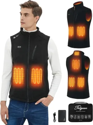 Telguua Fleece Heated Vest for Women men With Battery Pack Included