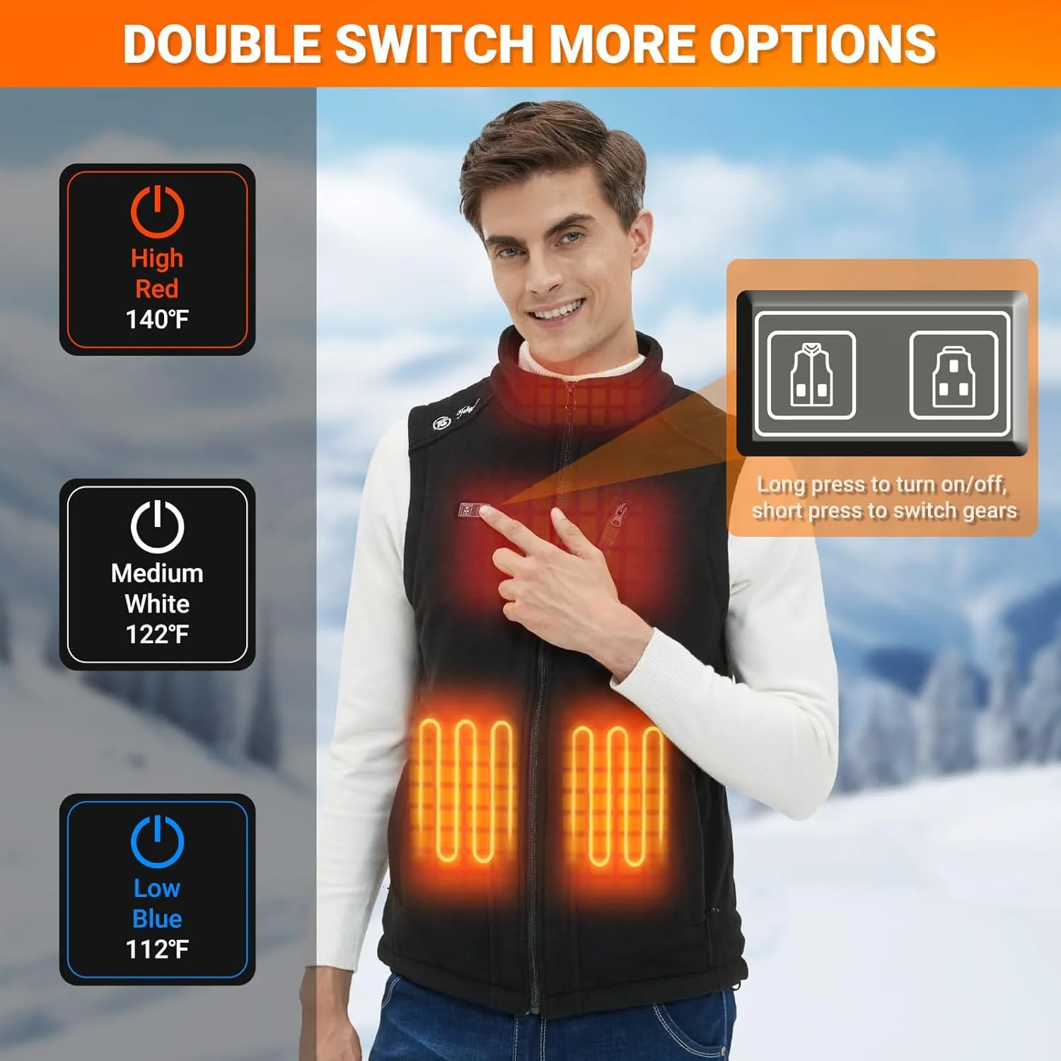 Telguua Fleece Heated Vest for Women men With Battery Pack Included