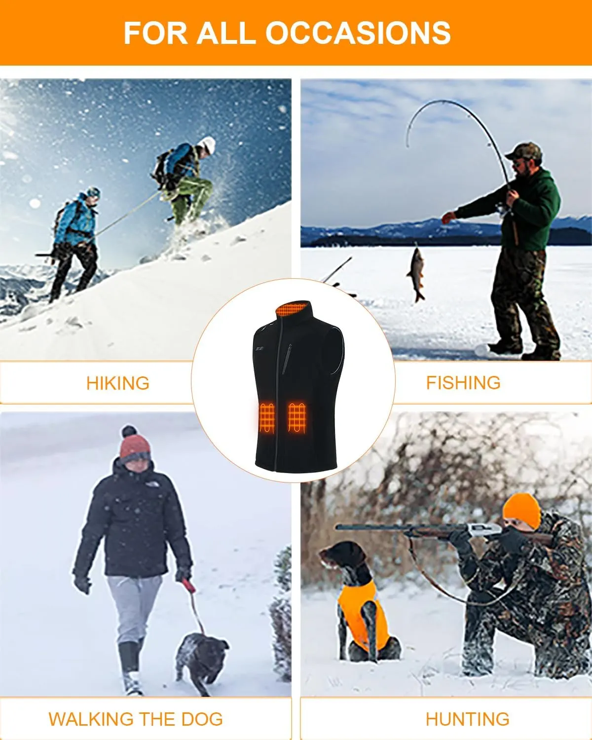 Telguua Fleece Heated Vest for Women men With Battery Pack Included