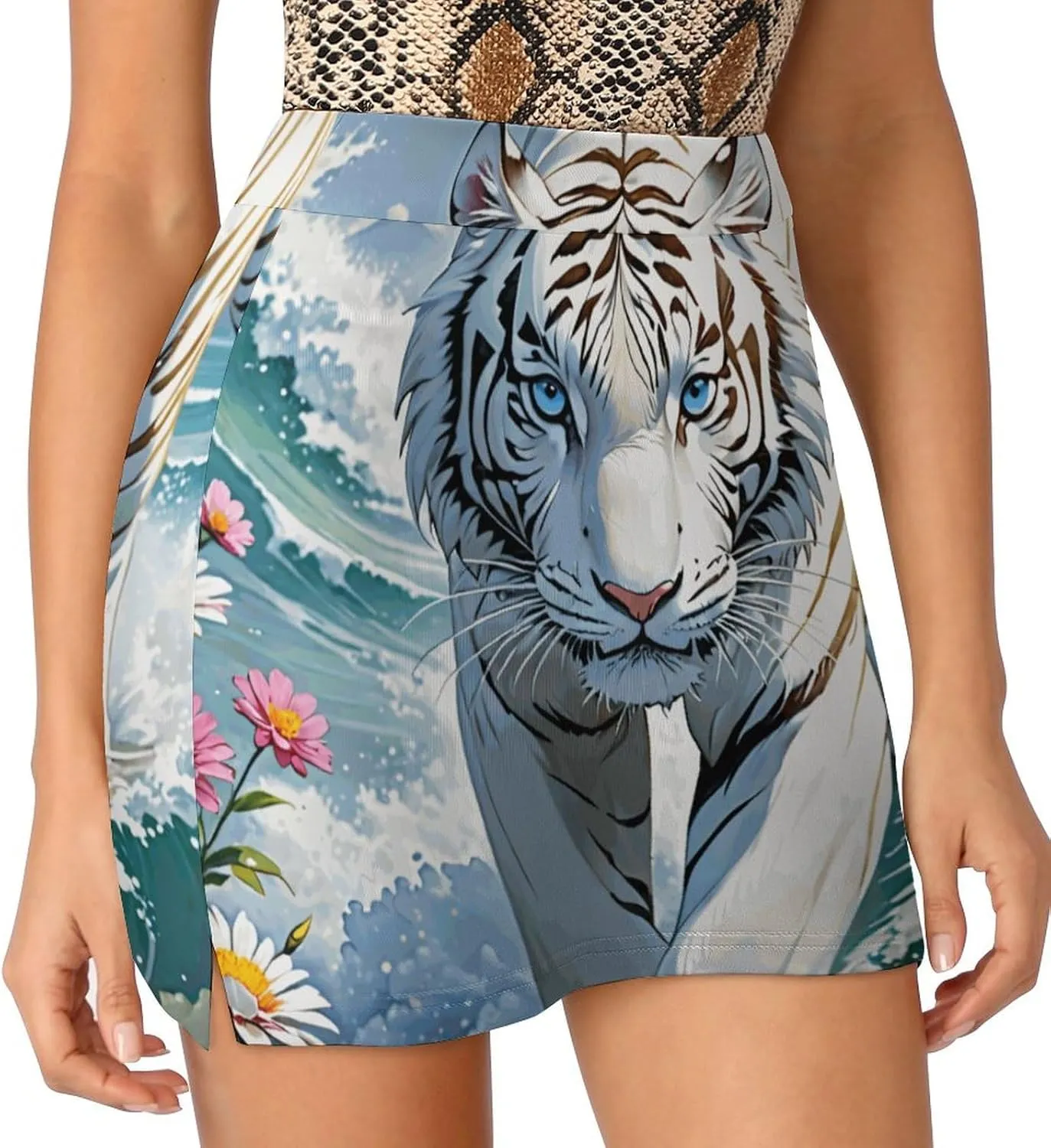 Tennis Skirts for Women High Waist Colorful Dragons Athletic Golf Skorts Skirts with Pockets