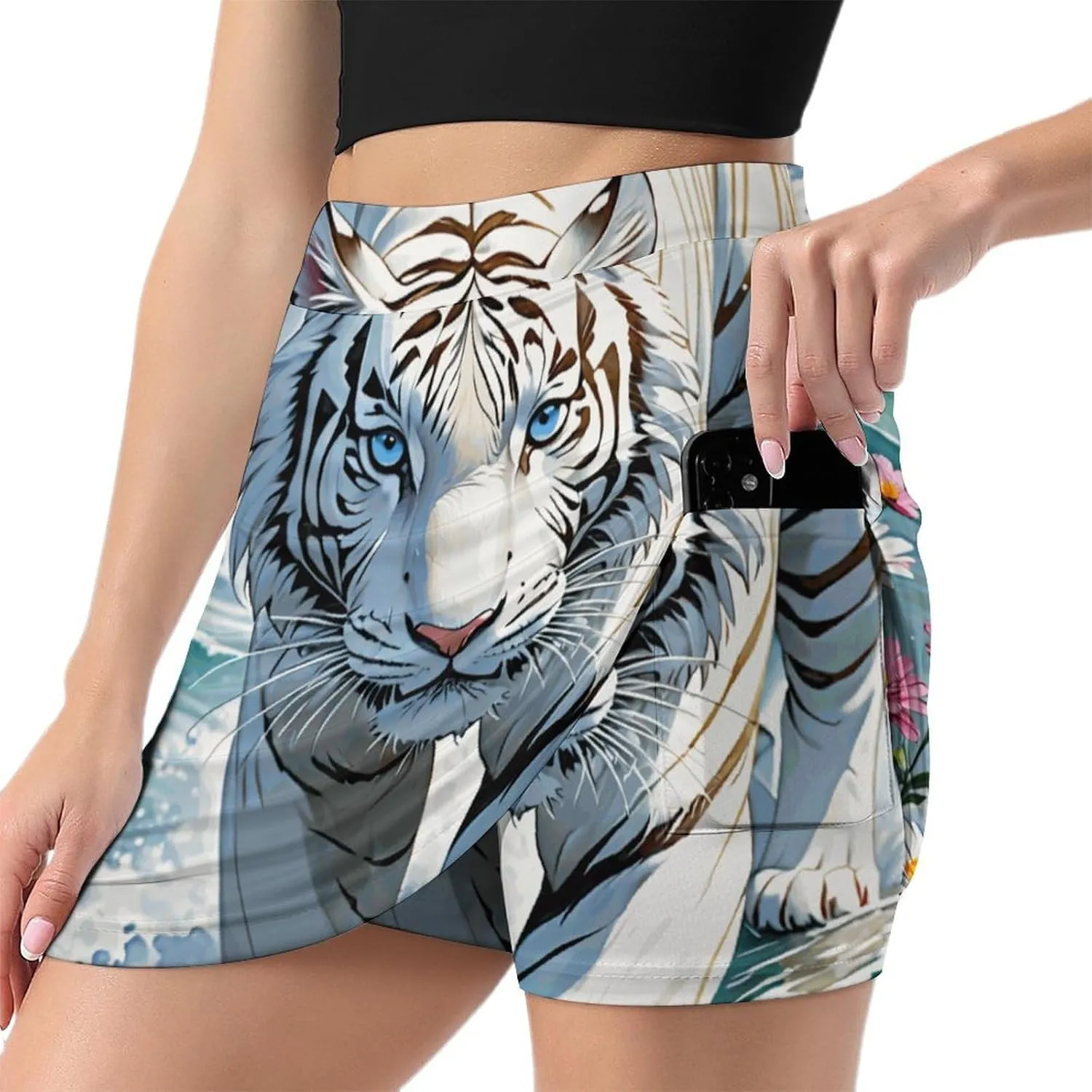 Tennis Skirts for Women High Waist Colorful Dragons Athletic Golf Skorts Skirts with Pockets