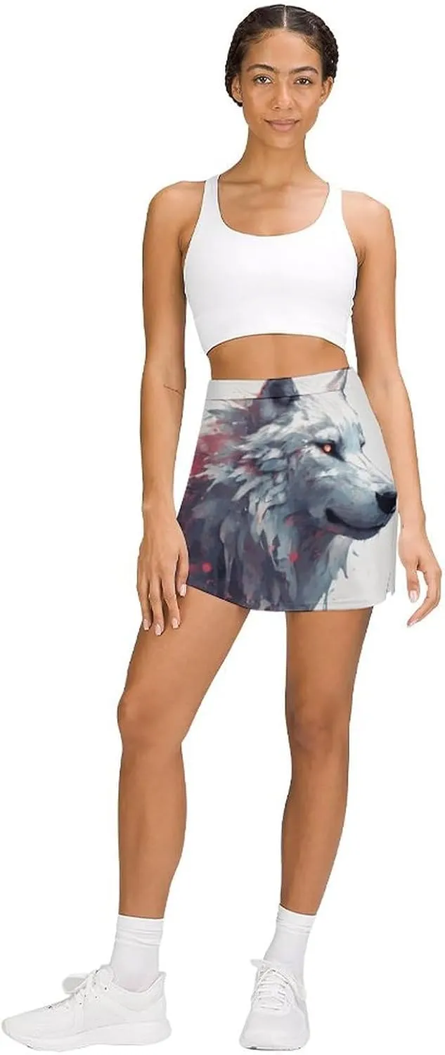 Tennis Skirts for Women High Waist Colorful Dragons Athletic Golf Skorts Skirts with Pockets