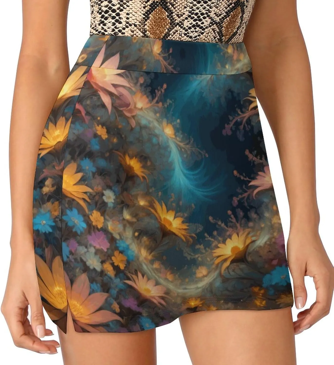 Tennis Skirts for Women High Waist Colorful Dragons Athletic Golf Skorts Skirts with Pockets
