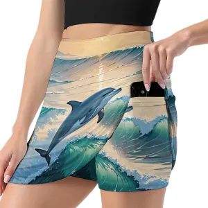 Tennis Skirts for Women High Waist Colorful Dragons Athletic Golf Skorts Skirts with Pockets