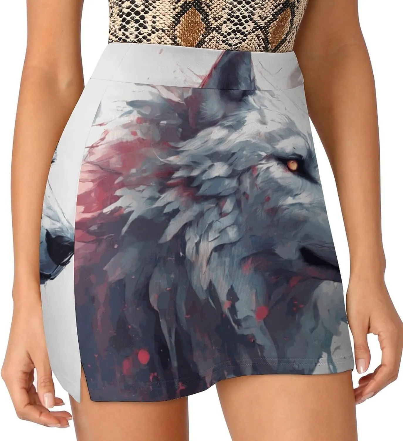 Tennis Skirts for Women High Waist Colorful Dragons Athletic Golf Skorts Skirts with Pockets