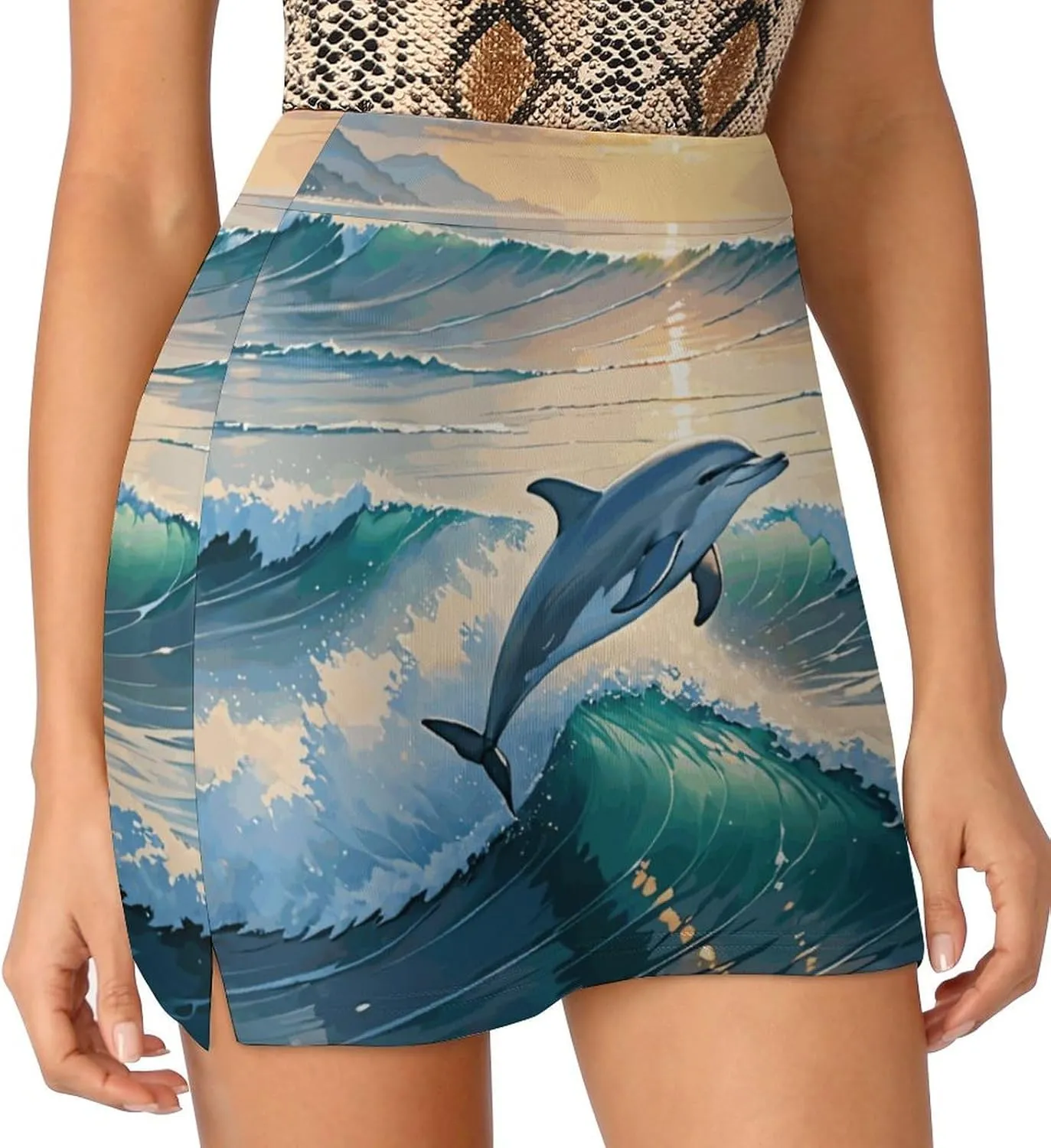 Tennis Skirts for Women High Waist Colorful Dragons Athletic Golf Skorts Skirts with Pockets