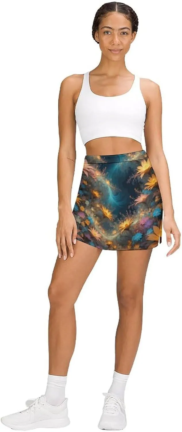 Tennis Skirts for Women High Waist Colorful Dragons Athletic Golf Skorts Skirts with Pockets