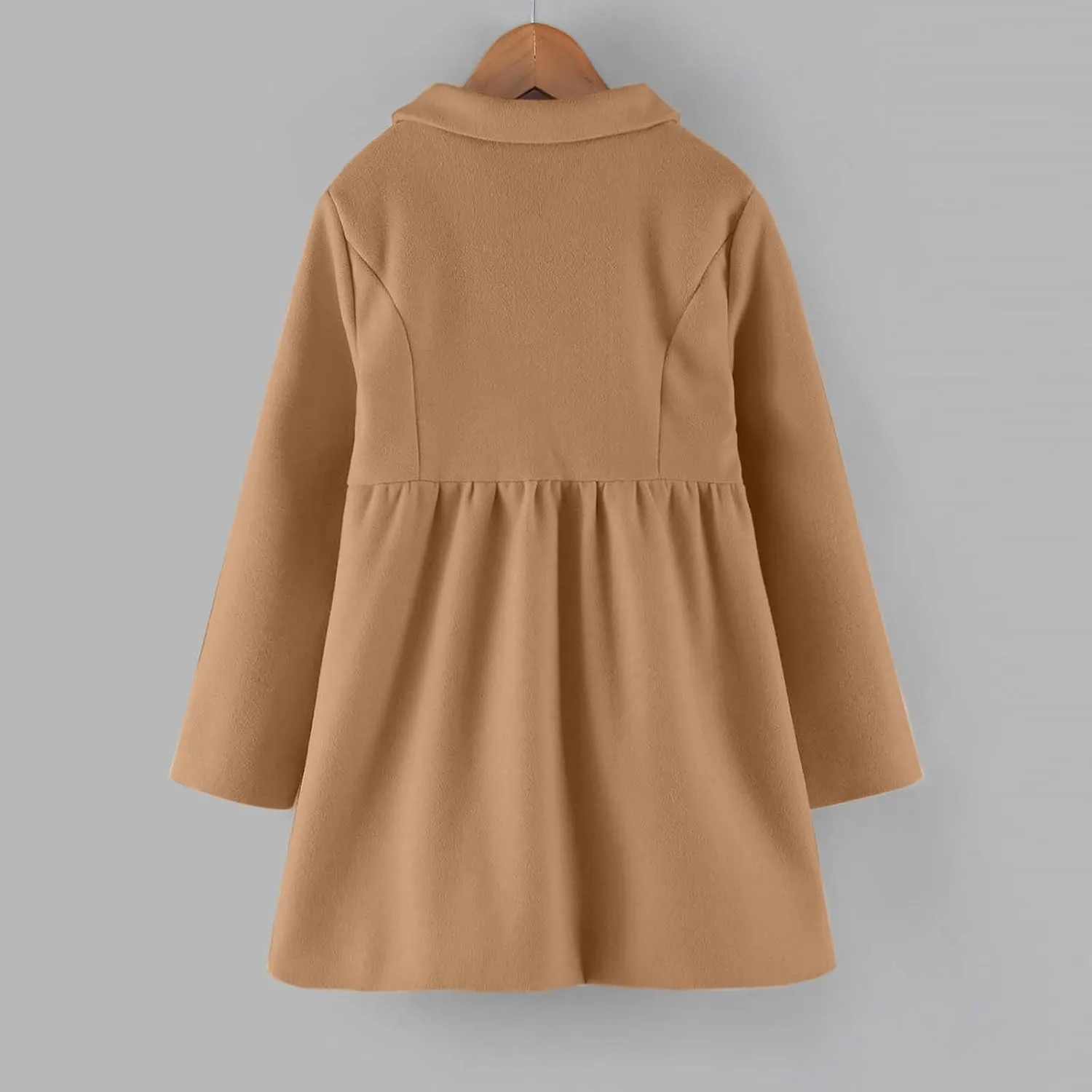 Toddler Baby Girls Classic Wool Blend Coat Winter Double Breasted Trench Coat Outwear Pea Coat Jacket