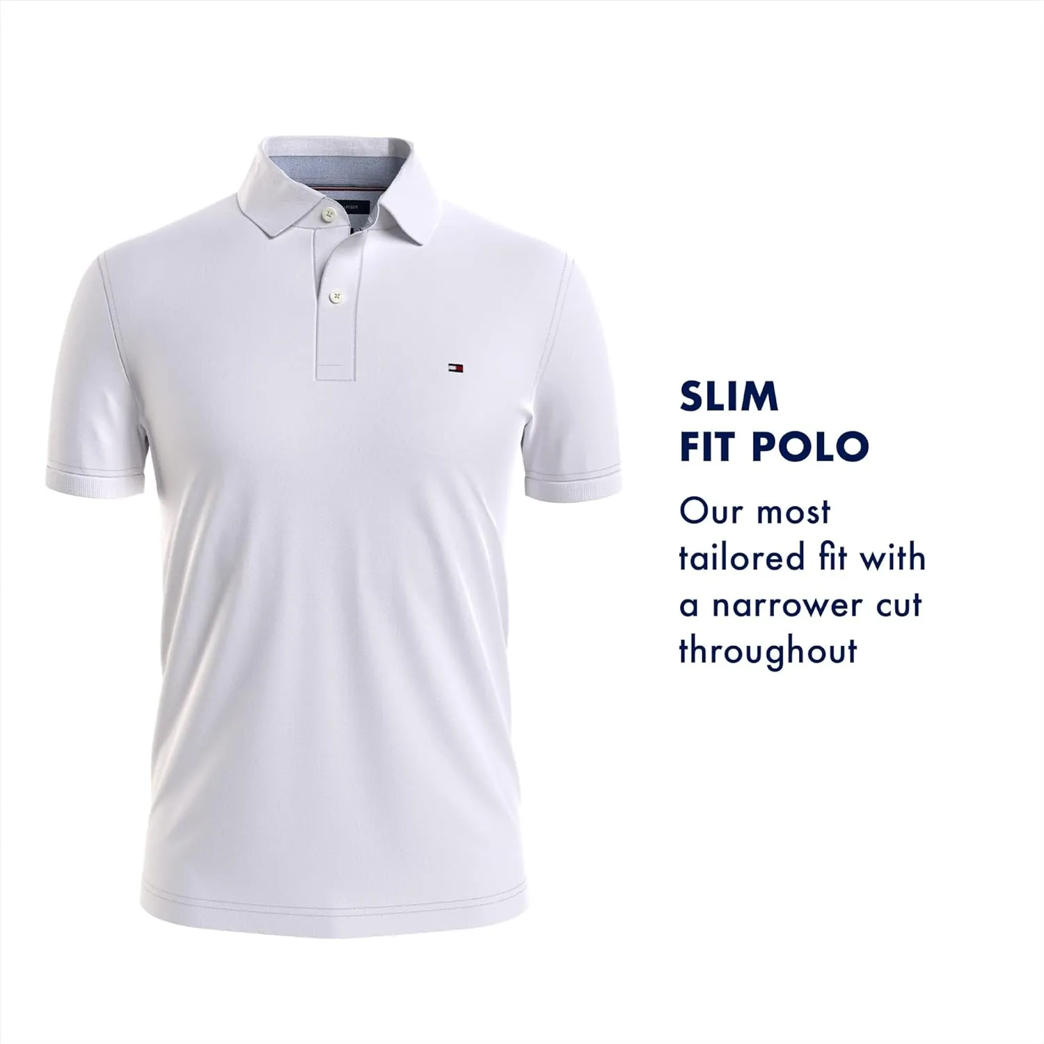 Tommy Hilfiger Men's Short Sleeve Stretch Pique Polo Shirt in Slim Fit
