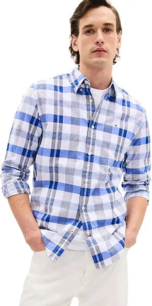 Tommy Hilfiger Men's Signature Long Sleeve Casual Button Down Shirt in Regular Fit 2025 Collection