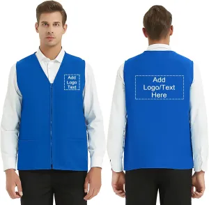 TopTie Custom Adult Volunteer Uniform Vest Polyester Zipper Supermarket Activity Vest
