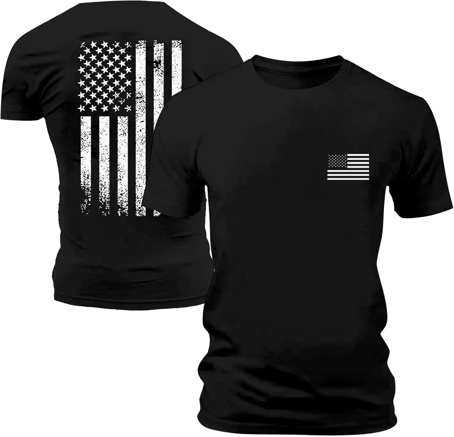 Tshirts for Men Short Sleeve 4th of July American Flag Printed Shirt Breathable Vintage Quick Dry Trendy Outfits