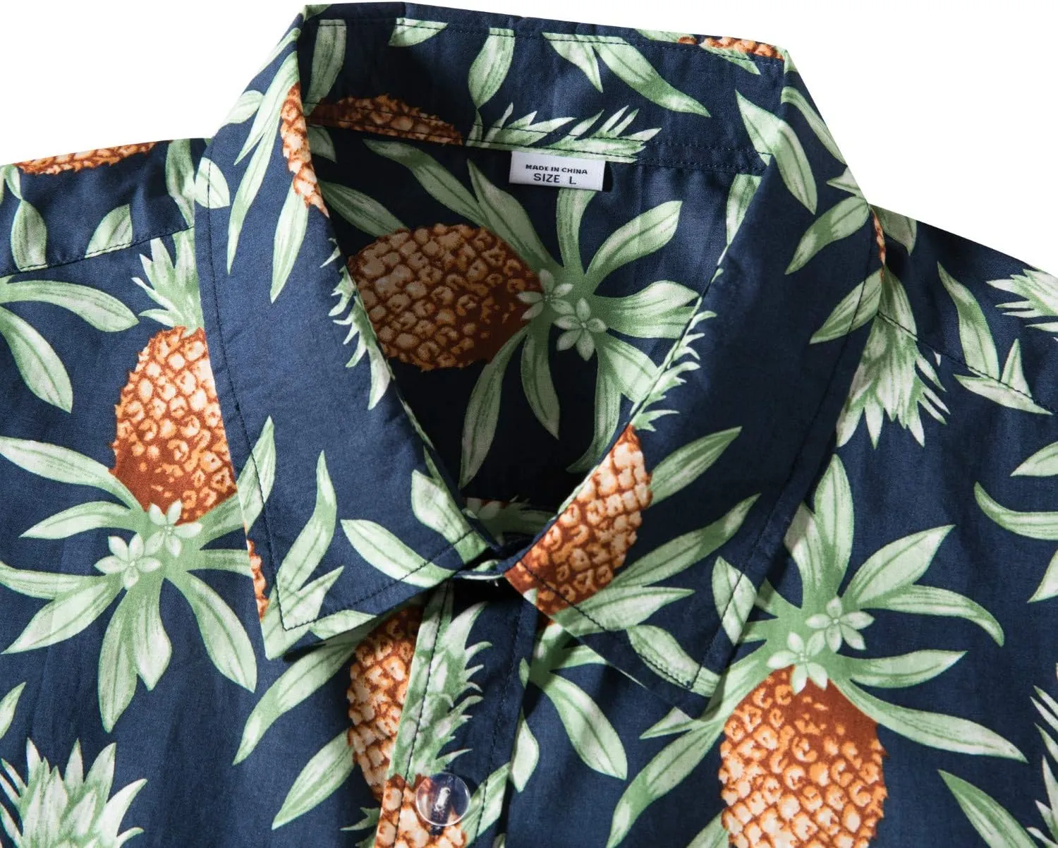 TUNEVUSE Mens Flower/Pineapple/Bird Print Hawaiian Short Sleeve Shirt Casual Button Down Tropical Shirt