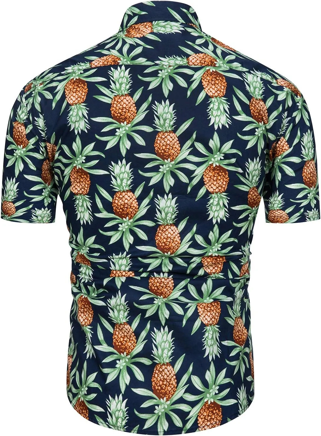 TUNEVUSE Mens Flower/Pineapple/Bird Print Hawaiian Short Sleeve Shirt Casual Button Down Tropical Shirt