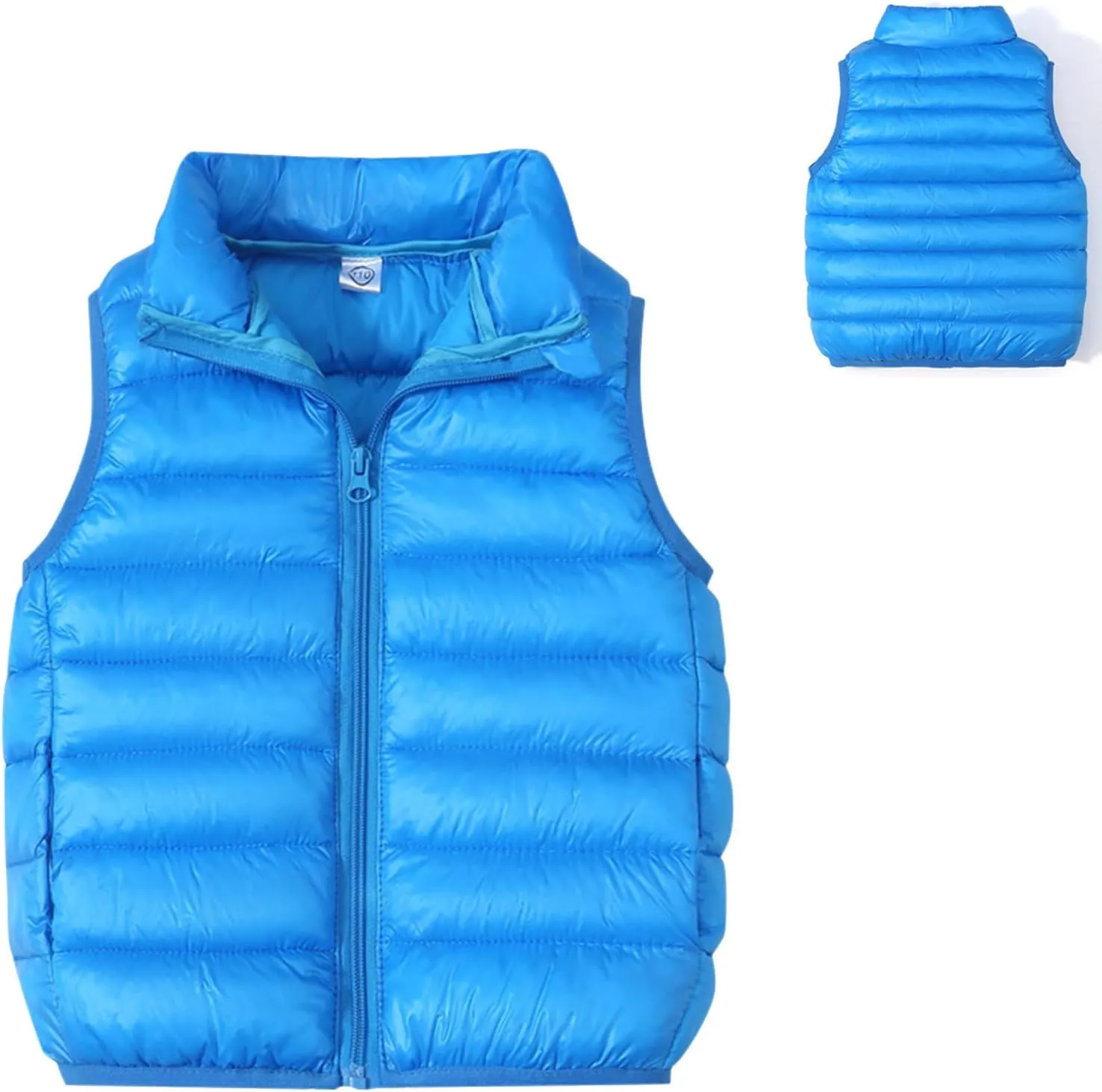 Unisex Baby Vest Stand Up Zip Up Sleeveless Jacket for Winter Fall Hooded Coats for Teen Girls