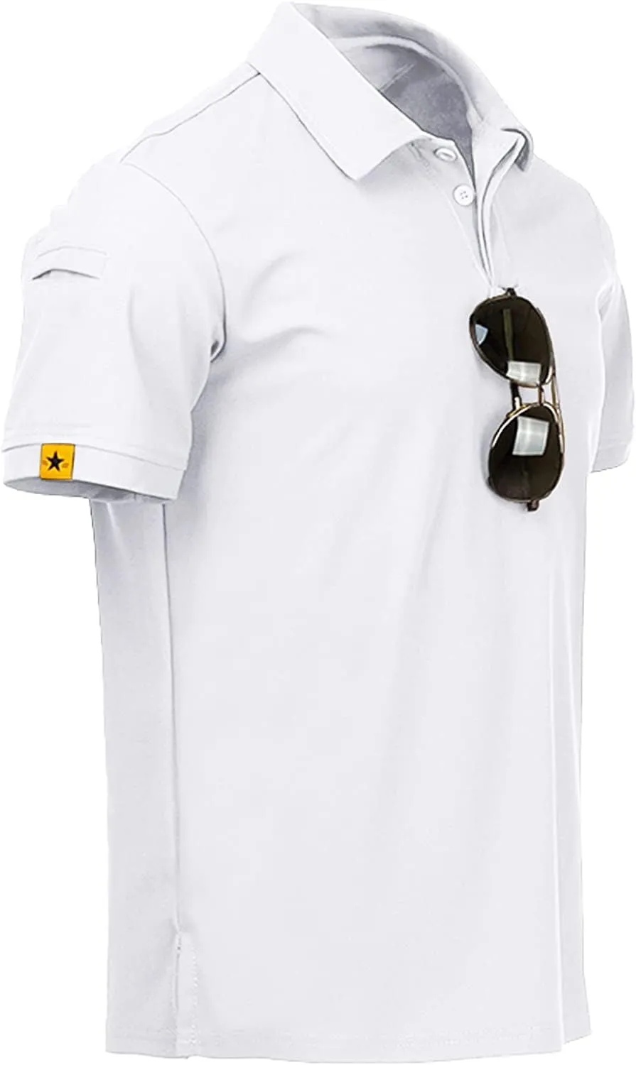 V VALANCH 3 Pack Polo Shirts for Men Short Sleeve Golf Tennis Work Summer Moisture Wicking Shirts