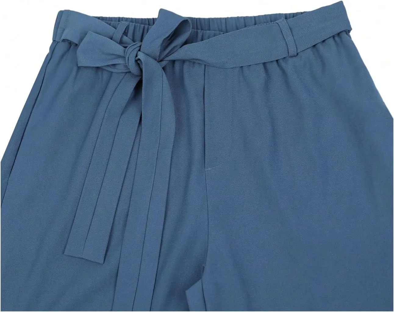 Verdusa Men's Elastic Waist Belted Harem Pants Trousers with Pockets