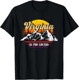 Vintage Virginia Is For The Lovers Vacation Sunset Mountain T-Shirt