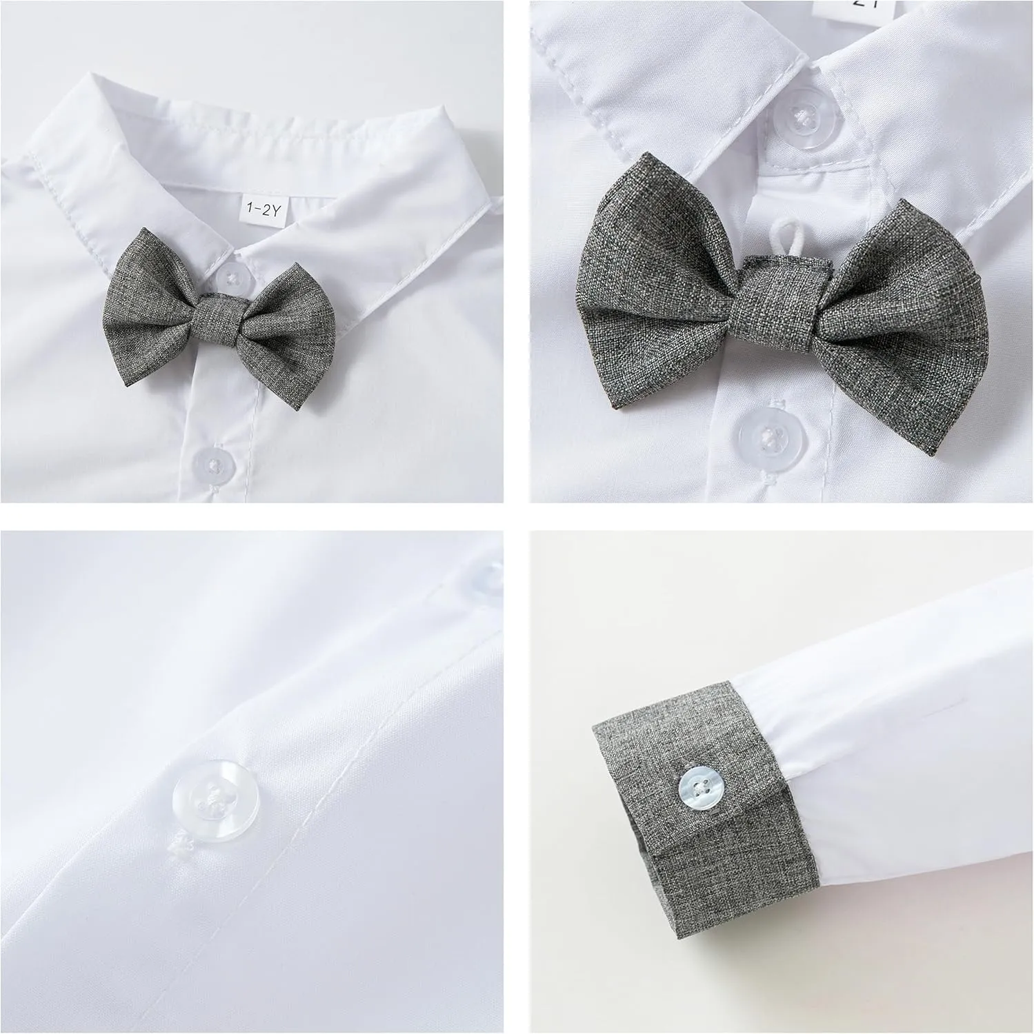 Volunboy Boys Clothes Set Toddler Gentlemen Wedding Suit Long Sleeve Bowtie Formal Dress Shirts Suspenders Pants Outfits