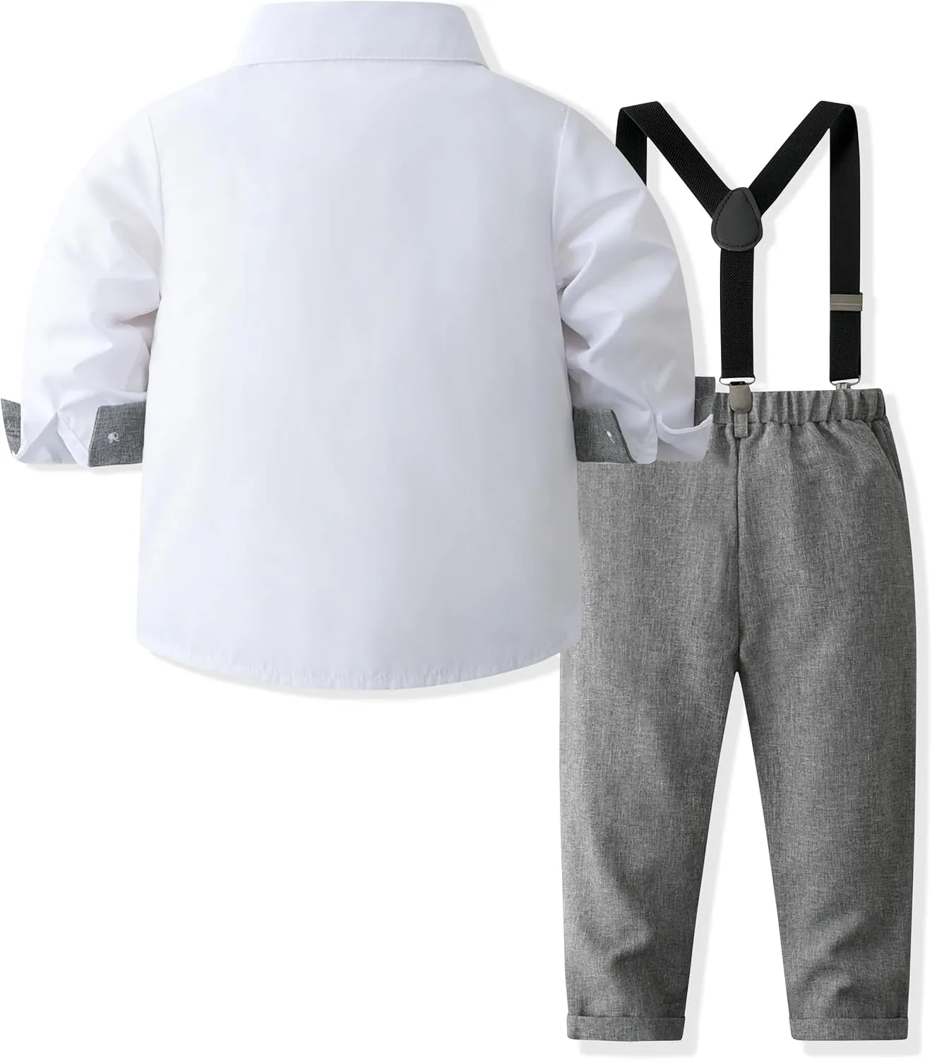 Volunboy Boys Clothes Set Toddler Gentlemen Wedding Suit Long Sleeve Bowtie Formal Dress Shirts Suspenders Pants Outfits