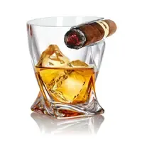 Whiskey Glass with Cigar Rest