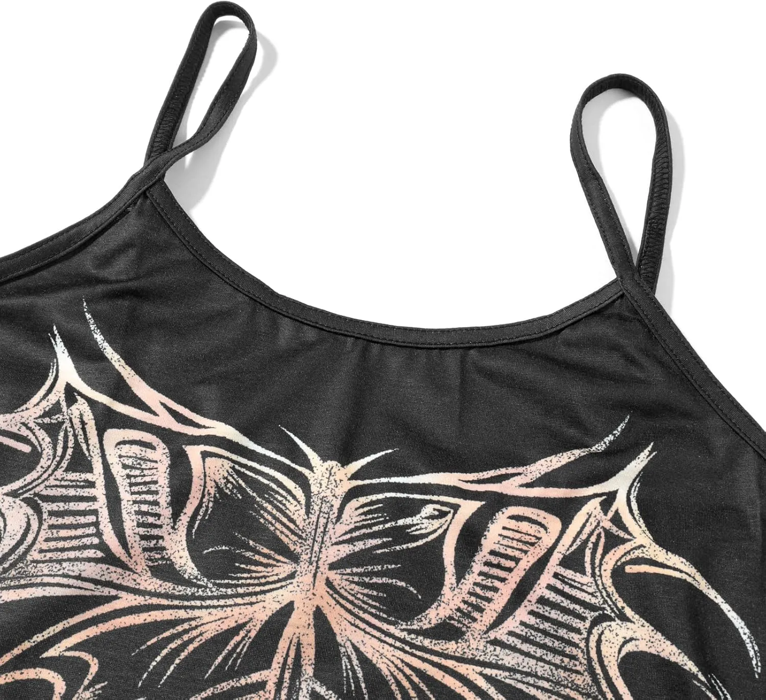 Women E Girl Gothic Camisole Y2k Grunge Crop Top Retro Halloween Skull Print Spaghetti Strap Sleeveless Vest Tank Top