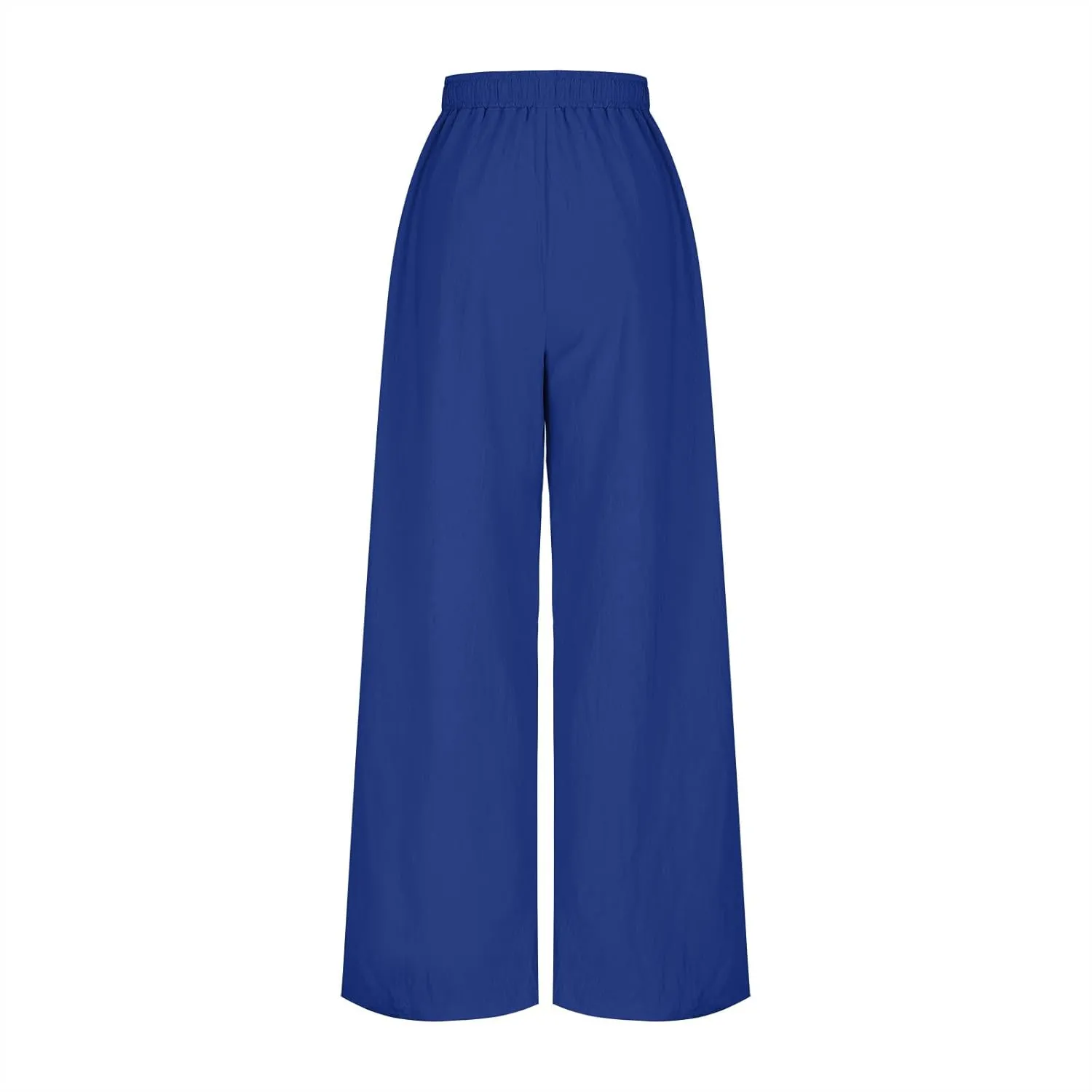 Women Summer Boho Cargo Pants Cotton Linen Baggy Wide Leg Beach Trousers Drawstring Waist Culottes with Pockets