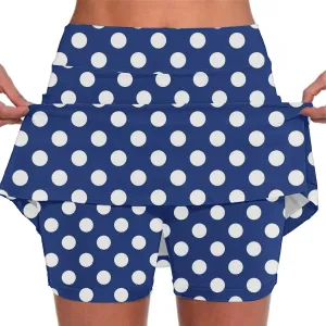 Womens Athletic Skorts with Pockets,High Waisted Tennis Skorts Polka Dot Print Golf Yoga Culottes Shorts Skirt