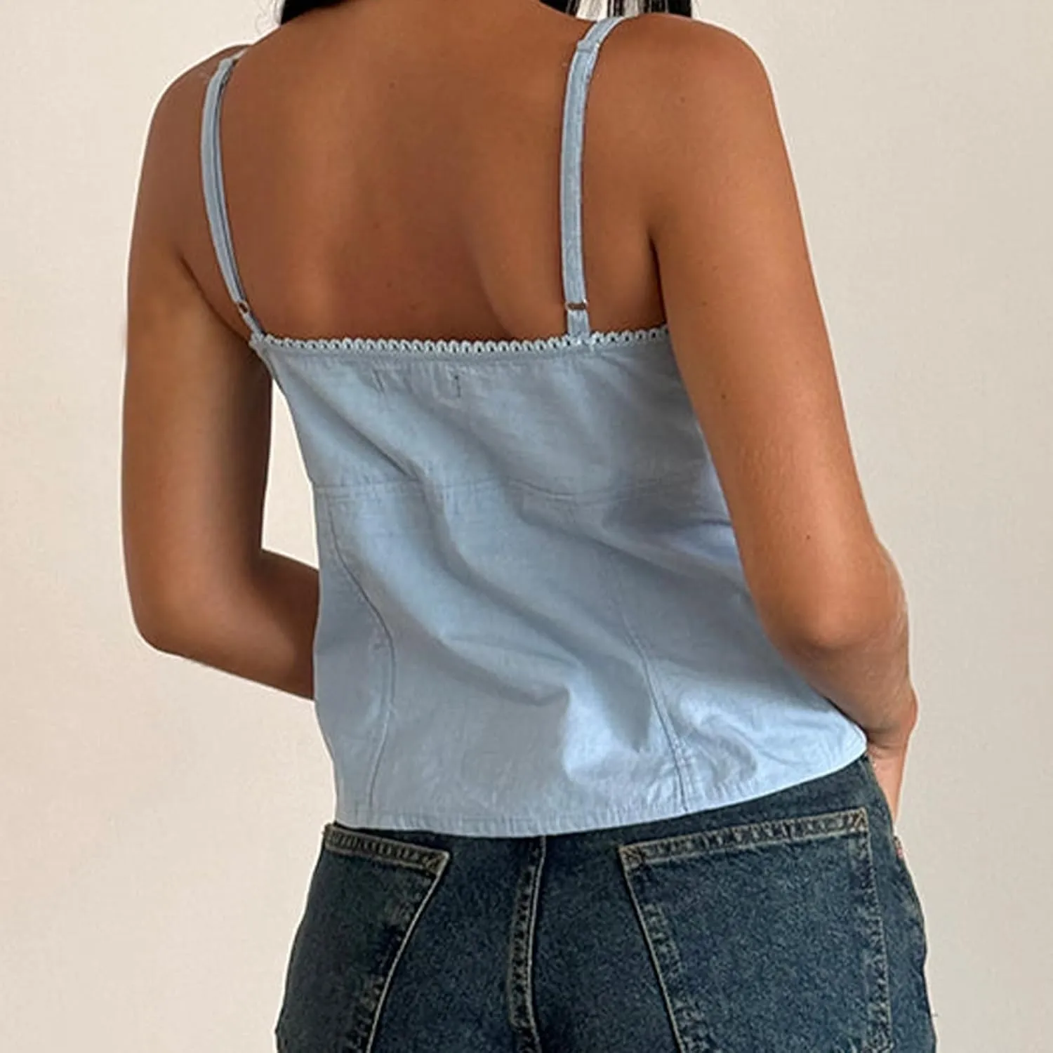 Women's Camisole Tank Tops Spaghetti Strap V Neck Cami Trendy Going Out Top