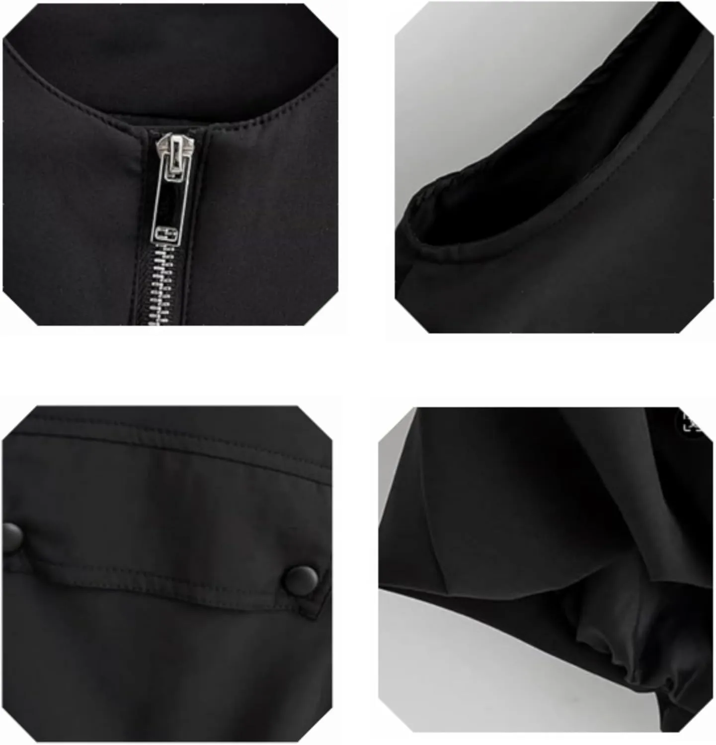 Womens Casual Zip Up Cargo Vest Top Oversized Lightweight Ruched Hem Sleeveless Blazer Jackets Vest Tops
