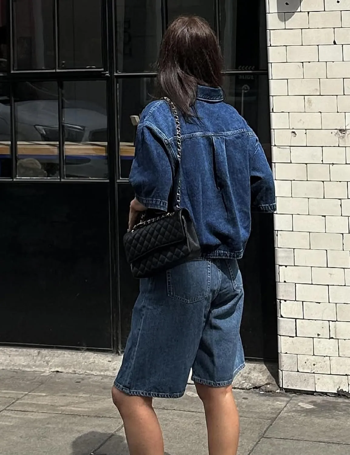 Women's Denim Shirt, Button Down Short Sleeve Jean Shirts Casual Top Outfits Trendy