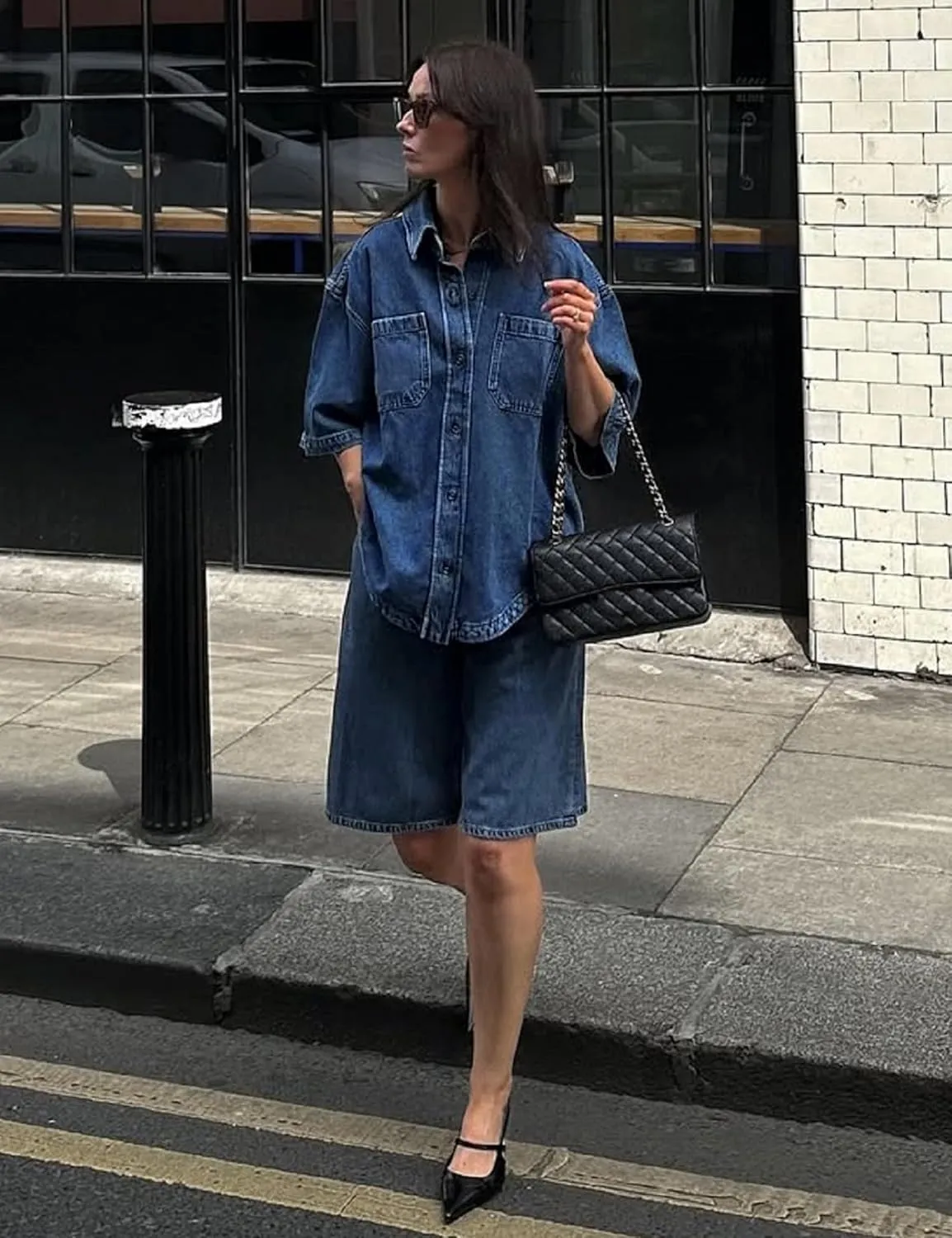Women's Denim Shirt, Button Down Short Sleeve Jean Shirts Casual Top Outfits Trendy