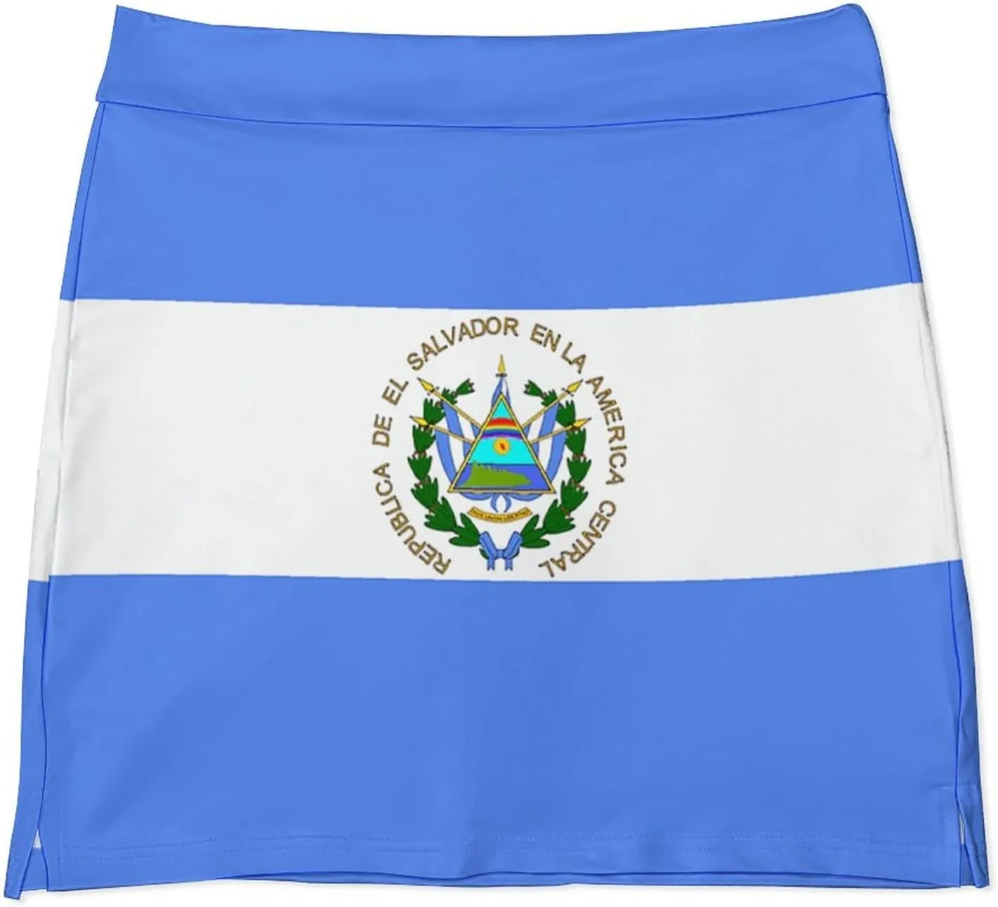 Women's El Salvador Flag Tennis Skirt Casual A-line Light-Proof Trouser Skirt with Shorts Pockets